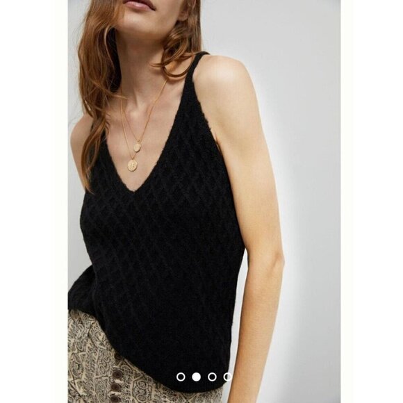 Anthropologie Women's Knit Top Size S Black Sleeveless - Picture 5 of 8